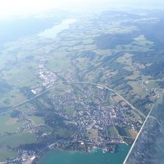 Flugwegposition um 16:27:13: Aufgenommen in der Nähe von Gemeinde St. Lorenz, 5310 St. Lorenz, Österreich in 2087 Meter